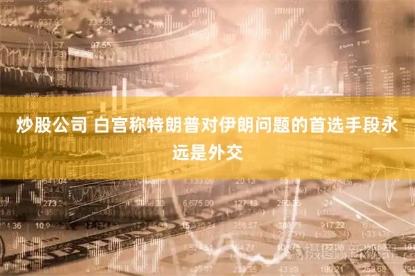 炒股公司 白宫称特朗普对伊朗问题的首选手段永远是外交